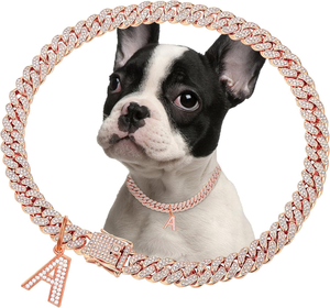 Dog Chain Diamond Cuban <b>Collar</b> Walking Metal Chain <b>Collar</b> with Design Secure Buckle,Pet Cuban <b>Collars</b> Jewelry Accessories for Do - Product Image 3