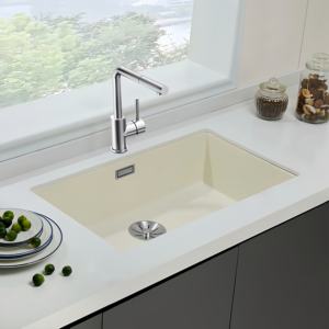 Fregadero de Cocina de Cuarzo, Fregadero Grande de Granito de un Solo Tazón para Lavar Verduras y Platos - Product Image 1