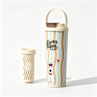 Tasse isotherme en acier inoxydable 304 avec poignée, motif dessin animé, infuseur à thé portable, rétention thermique de 6 à 12 heures