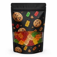 Sachet Doypack Noir Mat Personnalisé avec Fermeture Éclair et Fenêtre, Emballage Mylar pour Snacks et Biscuits