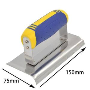Truelle de coupe de ciment en acier inoxydable avec TPR et poignée en plastique Outil à main pour plâtrer le rabotage de bordure de béton - Product Image 3