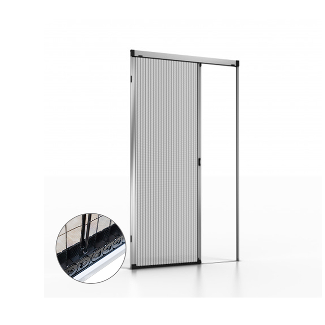 LUCHENG Anti Mosquito Retractable Fiberglass Pleated Insect Fly Screen Folding Sliding Door Modern Design Living Room 2400x2400