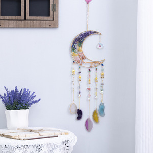 Vente en gros Commerce extérieur de gravier naturel en cristal d'<span class=keywords><strong>agate</strong></span> poli à la main Attrape-rêves Cloche à vent suspendue - Product Image 4