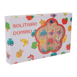 Jouet éducatif en <span class=keywords><strong>bois</strong></span> pour la cognition des <span class=keywords><strong>animaux</strong></span>, jeu de dominos de solitaire, blocs de construction, boîte de 28 pièces de couleurs - Product Image 6
