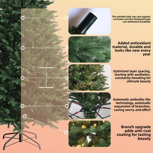 Nouvel Arbre <span class=keywords><strong>de</strong></span> Noël Artificiel en PE Pur <span class=keywords><strong>de</strong></span> Haute Qualité 1,5-<span class=keywords><strong>3m</strong></span> avec Lumières Intégrées Décorations Lumineuses Claires/Blanches <span class=keywords><strong>Sapin</strong></span> du Canada Adapté aux Animaux - Product Image 3