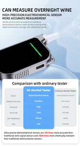 Caminhão comercial personalizado Bafômetro Kit Portátil Fuel Cell Sensor Precisão <span class=keywords><strong>Alcohol</strong></span> <span class=keywords><strong>Tester</strong></span> Lithium 48hr Bateria Recarregável - Product Image 4