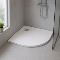 Base de douche en pierre artificielle moderne blanche antidérapante 800 x 800 avec installation facile et garantie de 5 ans pour salle de bain