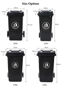 Bac en plastique écologique mobile Boriet TH-GPX-120d HDPE pour extérieur, 120L/240L/360L/660L/1100 litres - Product Image 4