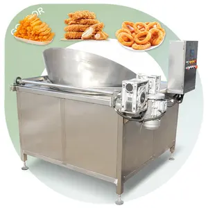 Große Industrie Gebratene Wegerich Chip Automatische Fritte use Puri Cashew nuss Cassava Erdnuss Frittier maschine für Garri