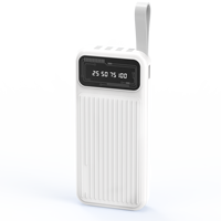 Banque d'alimentation 30000mAh en gros avec quatre câbles de charge Logo personnalisé Affichage numérique Charge rapide 18650 Batterie au lithium portable