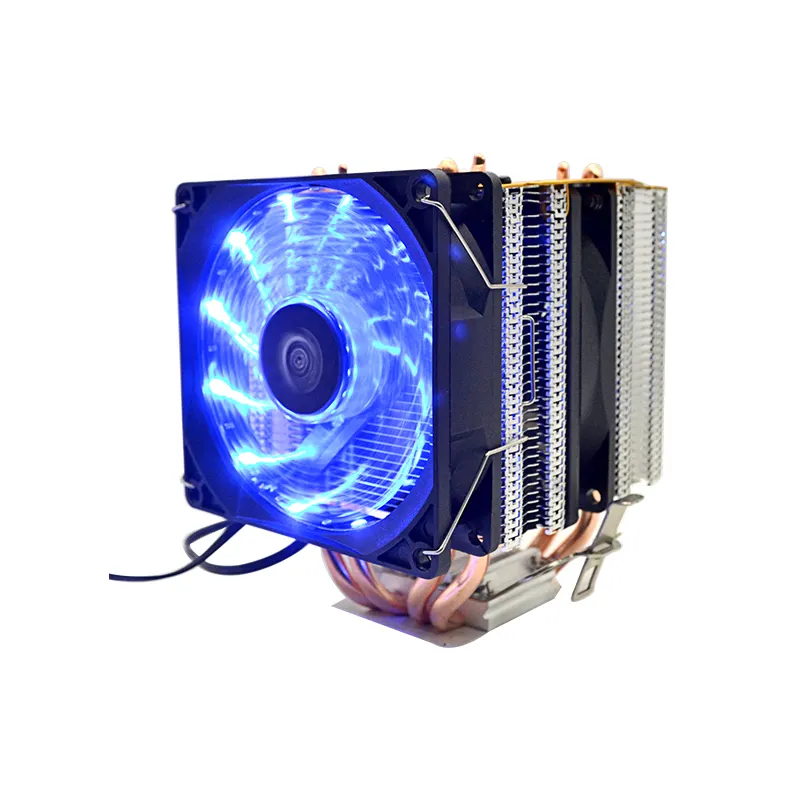 4u LED radiator with two fans cpu cooler 1700 775 1150 1155 1156 1366 1200 aluminum heatsink