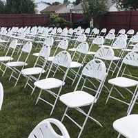 Chaise pliante pliable en plastique blanche de banquet d'extérieur de jardin de partie de Sele