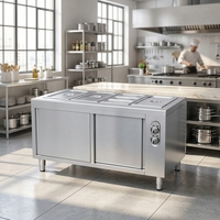 Comptoir de service alimentaire isotherme en acier inoxydable de qualité supérieure avec porte coulissante, le nombre de compartiments est personnalisable
