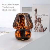 Lampe de table en verre rétro de style américain en forme de champignon USB avec veilleuse à intensité variable et lumière d'ambiance pour table de chevet de chambre à coucher
