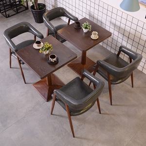 Vente directe Rétro Western <span class=keywords><strong>Restaurant</strong></span> Café Table Chaise Combinaison pour Restauration Rapide Thé Au Lait Dessert Boutique pour Traiteur Burger Shop - Product Image 4