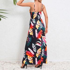 Wholesale OEM Custom Logo Floral Maxi <b>Dress</b> for Women Bodycon Elegant Casual Natural Waistline 100% Polyester - Product Image 5