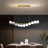 Lustre suspendu moderne de luxe minimaliste pour restaurant, en fer, design haricot magique, éclairage de salle à manger