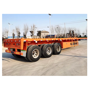 Semi-remorque plateau de haute qualité à 3 essieux et 40 pieds, avec pneus doubles de 40 tonnes, pour le transport logistique de conteneurs de 40 pieds - Product Image 5