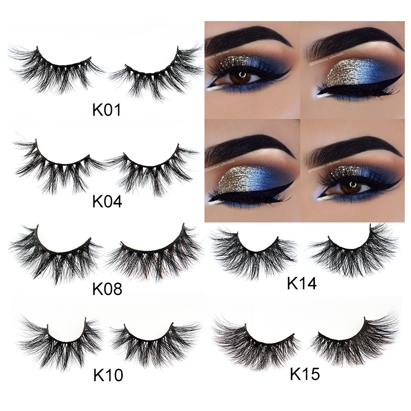 6D Faux vison Faux cils 25mm vison cils épais exagéré long cils