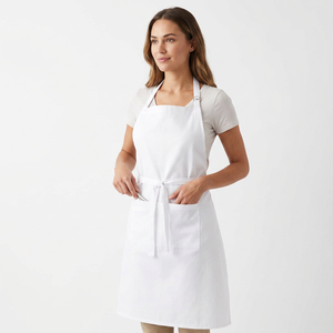 Tablier de barbecue en toile robuste pour hôtel avec plusieurs poches à outils, bretelles réglables, tablier en coton uni idéal pour la personnalisation - Product Image 1