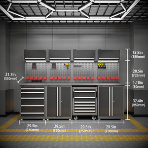 Armoire à outils combinée RW avec établi et tiroirs, armoires de rangement en métal pour garage, chariot à outils avec tiroirs, coffre à outils <span class=keywords><strong>sur</strong></span> roulettes - Product Image 2