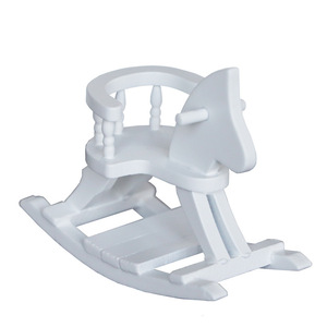 <span class=keywords><strong>Accessoires</strong></span> <span class=keywords><strong>miniatures</strong></span> <span class=keywords><strong>pour</strong></span> maison de poupée 1:12, cheval à bascule en blanc pur, petit cheval en bois <span class=keywords><strong>pour</strong></span> la décoration de la chambre d'enfant - Product Image 1