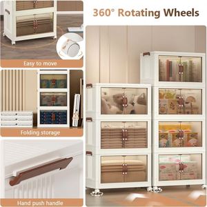 Wholesale Plastic PP <b>Double</b> Open Door Stackable Multifunction Floor Type Household Transparent 1-2L Capacity Food Storage Box - Product Image 5