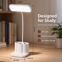 Lampe de bureau LED tactile rechargeable 5V DC avec porte-stylo, lampe de lecture réglable pour salon – Vente en gros usine