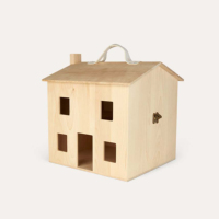 Maison de poupée miniature inachevée en bois 1:12 bricolage Portable miniature Holdie kit de maison mini maison de transport