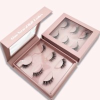 IShero – Lot de 2 paires de cils personnalisés blancs et noirs, emballage 3D, cils de vison demi-longueur pour les coins des yeux