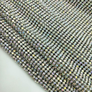 Chất Lượng Cao 3 Mét AA Lớp Pha Lê <span class=keywords><strong>AB</strong></span> Rhinestone Kim Loại <span class=keywords><strong>C</strong></span>ơ Sở Đồng Tinh Thể Lưới Vải - Product Image 1