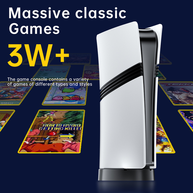GS5 Pro 2.4G Wireless Classic TV Video Game Console with 30,000+ Built-in Games, High-definition Output Is Suitable for PSP