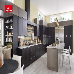 Armoires de <span class=keywords><strong>cuisine</strong></span> américaines compactes personnalisées avec 3 designs gratuits, style Shaker fin en contreplaqué de haute qualité avec poignées - Product Image 4