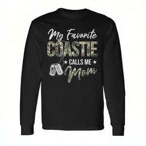 Mi camiseta de manga larga con la frase "Mi guardacostero favorito me llama mamá" de la Guardia Costera de EE. UU. - Product Image 2