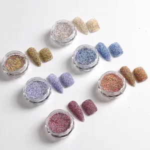 Vente en gros de poudre de paillettes pigmentées colorées pour la décoration des ongles