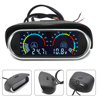 Pengukur tegangan mobil, Voltmeter suhu air otomatis untuk semua Universal 12V 24V mobil perahu kapal 2 in 1