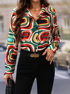 Camicia da donna in raso personalizzata con stampa tie-dye, ultima tendenza moda primavera 2026 - Product Image 2