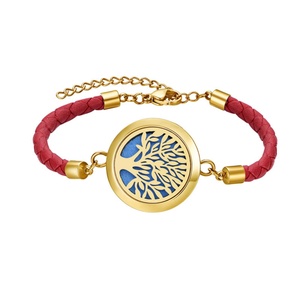 Aromatherapy Essential Oil Diffuser Locket <b>Bangle</b> <b>Bracelet</b> Stainless Steel Silver Plated Leather Children's Tree Life <b>Bracelet</b> - Product Image 3