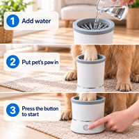 Nettoyeur de pattes électrique automatique pour chiens et chats, gobelet de nettoyage des pattes en PP pour un lavage rapide des pieds et un toilettage quotidien