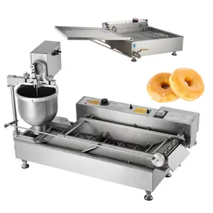 Haute efficacité donut moule entièrement automatique commercial mini beignet maker set machine électrique modèle prix friteuse friture machine