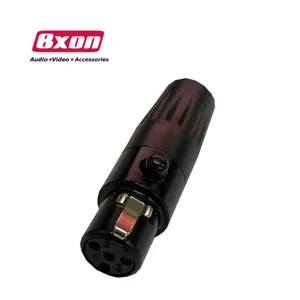 Shell negro mini xlr conector de 4 pines hembra jack