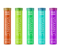 R 2023 ODM OEM multivitamine vitamine c marque privée Pp comprimé effervescent Tube bouteille avec couvercle comprimé effervescent Tube en plastique