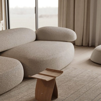Canapé modulaire en tissu de style moderne créatif Wabi-Sabi, design unique en forme de galets, salon, villa, ensemble de meubles, même style que les influenceurs