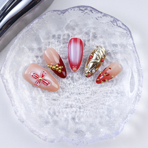 3D tallado flor hecho a mano acrílico prensa en las <span class=keywords><strong>uñas</strong></span> de alta calidad cubierta completa <span class=keywords><strong>uñas</strong></span> postizas <span class=keywords><strong>uñas</strong></span> artificiales <span class=keywords><strong>con</strong></span> logotipo personalizado - Product Image 5