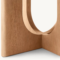 RH BRETON ENSEMBLE DE TABLE À MANGER Ronde Moderne Dessus En Bois Massif Base Géométrique 4 Chaises Inclus Hôtel Appartement Bureau Salon
