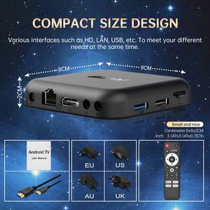 Reproductor de red 4K de alta definición, decodificador de TV personalizable, Android 14, proyector de pantalla inalámbrico, caja de TV, procesador de cuatro núcleos - Product Image 5