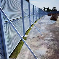 建筑工地镀锌圆孔穿孔围栏 地面安装式安全防护板 隔离护栏
