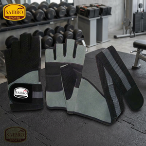 Gants de fitness unisexes Saibro à demi-doigts, en maille, avec sangle de poignet réglable, pour la musculation - Product Image 4