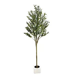 실내 야외 홈 오피스 장식 도매 사용자 정의 180 cm 190cm 화분에 심은 올리브 식물 분해 두꺼운 인공 나무