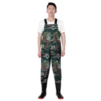 Cuissardes de pêche camouflage imperméables et coupe-vent antibactériennes pour hommes, épaissies, monopièces, avec chaussures intégrées, pour le travail et le terrassement